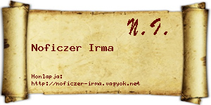 Noficzer Irma névjegykártya